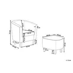 Beliani Cocktailstoel HOLDEN - Grijs Polyester -Beliani 00019541285e4a35b0061cdbae70a4d7 1