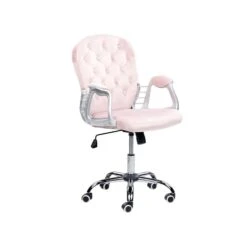 Beliani Bureaustoel PRINCESS - Roze Fluweel -Beliani 0278ce0958eb457ebe441057415ec086