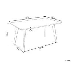 Beliani Eettafel DORCAS - Zwart Mdf -Beliani 05f3bdfa1bd746a789cd2241e699e17b