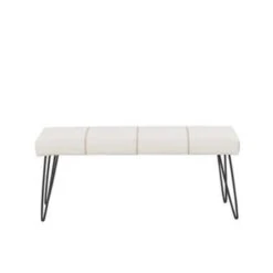 Beliani Hocker BETIN - Wit Kunstleer -Beliani 0a987150b3454dc895a1950269736add