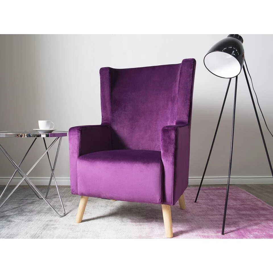 Beliani Oorfauteuil ONEIDA - Paars Fluweel Beliani Oorfauteuil ONEIDA - Paars Fluweel -Beliani 0b9be4985fac4a609c2c781c4d9be228