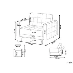 Beliani Fauteuil ABERDEEN - Grijs Polyester -Beliani 0cf55b14ee57452eb1dcd909074ca5ca