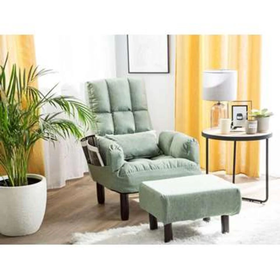 Beliani Fauteuil OLAND - Groen Polyester Beliani Fauteuil OLAND - Groen Polyester -Beliani 0d329cf28c96404bba47f3baaf7d3ce0