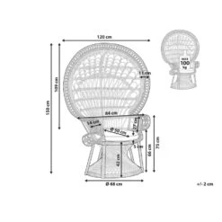 Beliani Fauteuil EMMANUELLE - Wit Rotan -Beliani 0ee7c2c134074a0f8bcbb76e7e30c91e 1