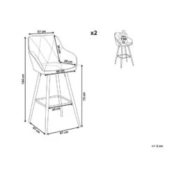 Beliani Barkruk DARIEN - Blauw Polyester -Beliani 0fca485005f84eacb83d7cb3072e2338 2