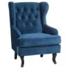Beliani Fauteuil ALTA - Blauw Fluweel -Beliani 1000014192