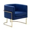 Beliani Fauteuil SIRKKA - Blauw Fluweel -Beliani 1000027707