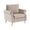 Beliani Fauteuil VIETAS - Beige Fluweel -Beliani 1000027709