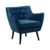 Beliani Fauteuil DRAMMEN - Blauw Fluweel