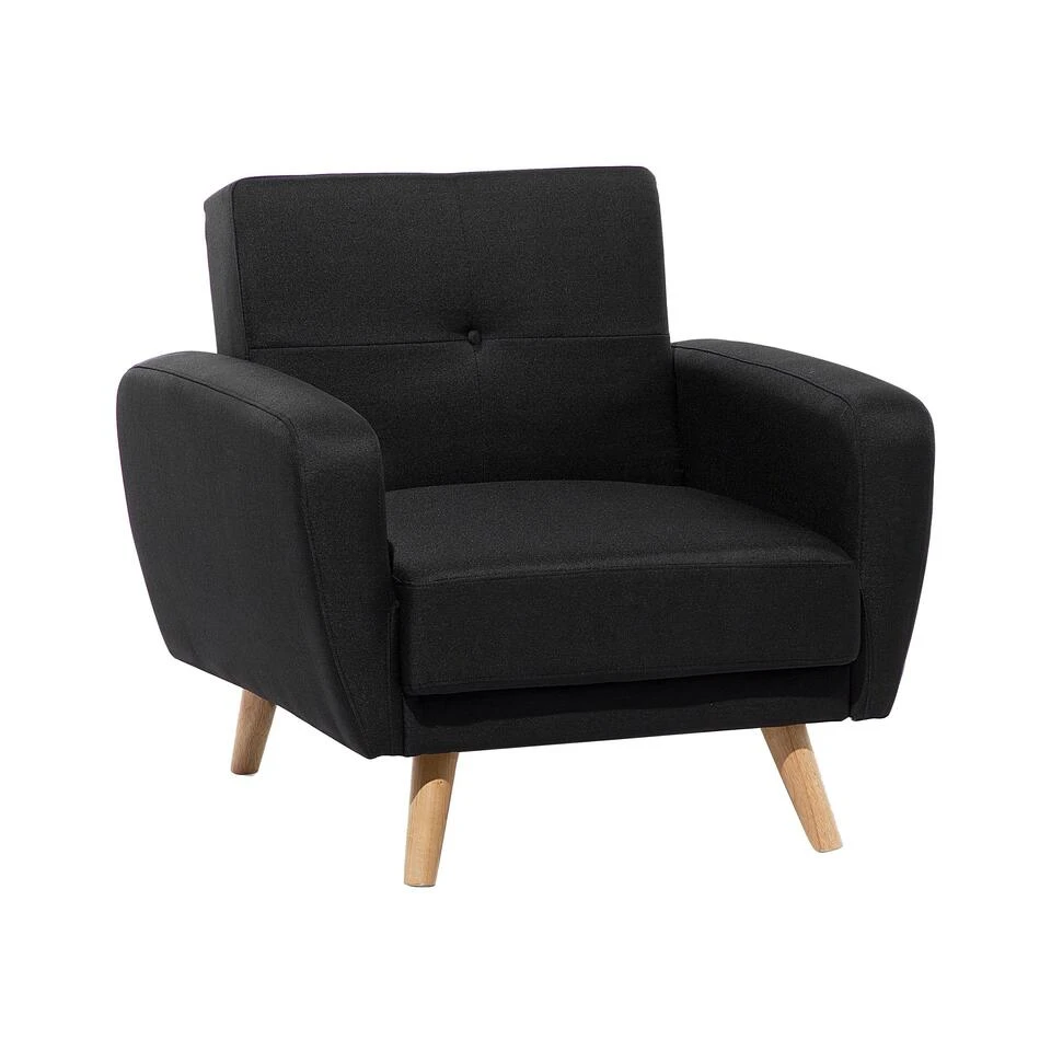 Beliani Fauteuil FLORLI - Zwart Polyester Beliani Fauteuil FLORLI - Zwart Polyester -Beliani 1000027745
