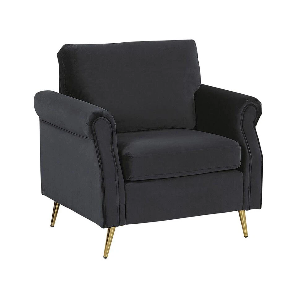 Beliani Fauteuil VIETAS - Zwart Fluweel Beliani Fauteuil VIETAS - Zwart Fluweel -Beliani 1000027746