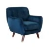 Beliani Fauteuil BODO - Blauw Fluweel -Beliani 1000027769