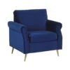 Beliani Fauteuil VIETAS - Blauw Fluweel -Beliani 1000027807
