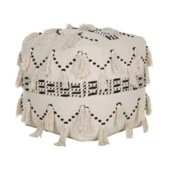 Beliani Poef THONDI - Beige Katoen