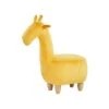Beliani Dierenhocker GIRAFFE - Geel Fluweel -Beliani 1000056870