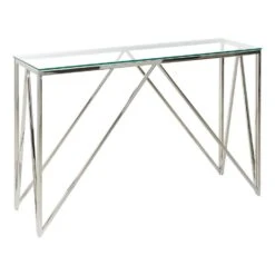 Beliani Consoletafel WESO - Zilver Veiligheidsglas