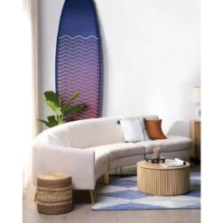 Beliani Poef BARBEL - Beige Waterhyacinth, Zeewier, Palmblad -Beliani 1000059782 0103