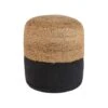 Beliani Poef DALAMA - Zwart Katoen, Jute -Beliani 1000063564
