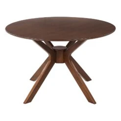 Beliani Ronde Tafel TYMIS - Donkere Houtkleur Mdf
