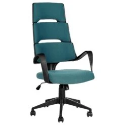 Beliani Bureaustoel GRANDIOSE - Blauw Polyester