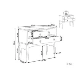 Beliani Consoletafel LAMAR - Wit Mdf -Beliani 1000079993 0102