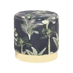 Beliani Poef WRILEY - Groen Fluweel