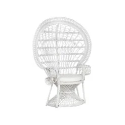 Beliani Fauteuil EMMANUELLE - Wit Rotan