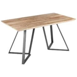 Beliani Eettafel UPTON - Lichte Houtkleur Mdf