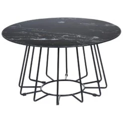 Beliani Salontafel BERNIE - Zwart Veiligheidsglas