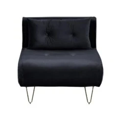 Beliani Eenpersoonsbank - VESTFOLD Zwart Fluweel