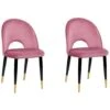 Beliani Eetkamerstoel MAGALIA - Roze Fluweel -Beliani 1000095840
