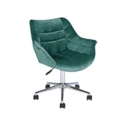 Beliani Bureaustoel LABELLE - Blauw Fluweel