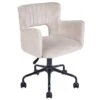 Beliani Bureaustoel SANILAC - Beige Fluweel -Beliani 1000096203