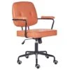 Beliani Bureaustoel PAWNEE - Oranje Kunstleer -Beliani 1000096211