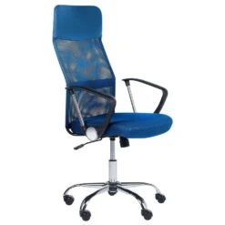 Beliani Bureaustoel DESIGN - Blauw Mesh