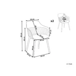 Beliani Eetkamerstoel ALMIRA - Grijs Polypropyleen -Beliani 1000097740 0102