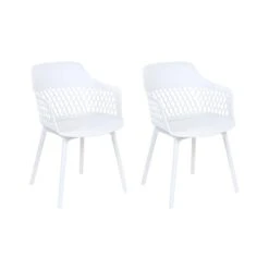 Beliani Eetkamerstoel ALMIRA - Wit Polypropyleen