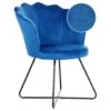 Beliani Fauteuil LOVELOCK - Blauw Fluweel -Beliani 1000097751