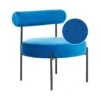 Beliani Fauteuil ALPHA - Blauw Fluweel -Beliani 1000097758