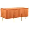 Beliani Hocker DAYTON - Oranje Fluweel -Beliani 1000097767