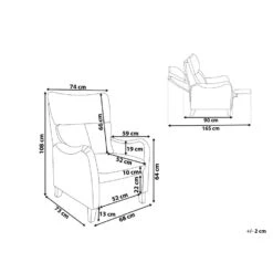 Beliani TV-fauteuil ROYSTON - Grijs Polyester -Beliani 1028a966e46d4624a52fad4a9e8d0753