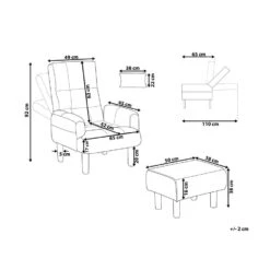 Beliani Fauteuil OLAND - Grijs Polyester -Beliani 10a7ff60ffac4b2a97e9110247fdd18d
