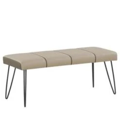 Beliani Hocker BETIN - Beige Kunstleer
