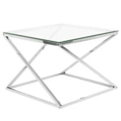 Beliani 12 Beliani Salontafel BEVERLY - Zilver Glas