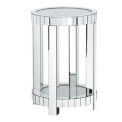 Beliani Bijzettafel APREY - Zilver Glas