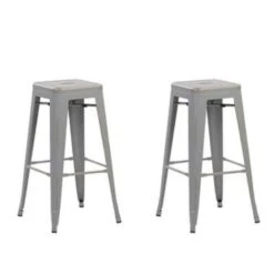 Beliani Barkruk CABRILLO - Zilver Metaal