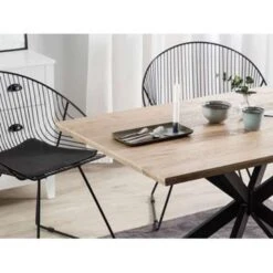 Beliani Eettafel SPECTRA - Lichte Houtkleur Mdf -Beliani 13651149c2554c56886a4afcc812b1d4