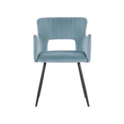 Beliani Eetkamerstoel SANILAC - Blauw Fluweel -Beliani 1484044654554f708c47b374435eb9c7