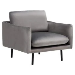 Beliani Fauteuil VINTERBRO - Grijs Fluweel