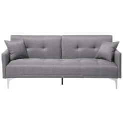 Beliani Slaapbank - LUCAN Grijs Polyester